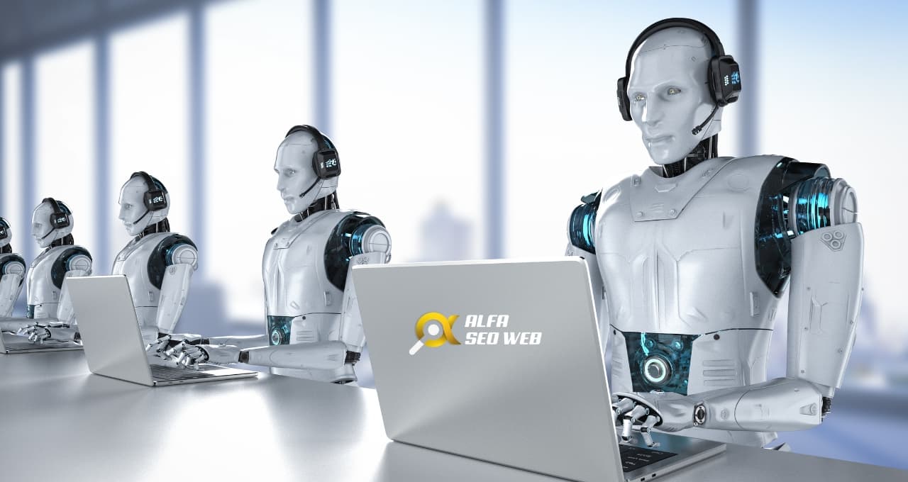 posicionamiento-web-en-lima-equipo-de-bots-sentado-cada-uno-frente-a-su-laptop-revisando-la-optimizacion-de-los-sitios-web